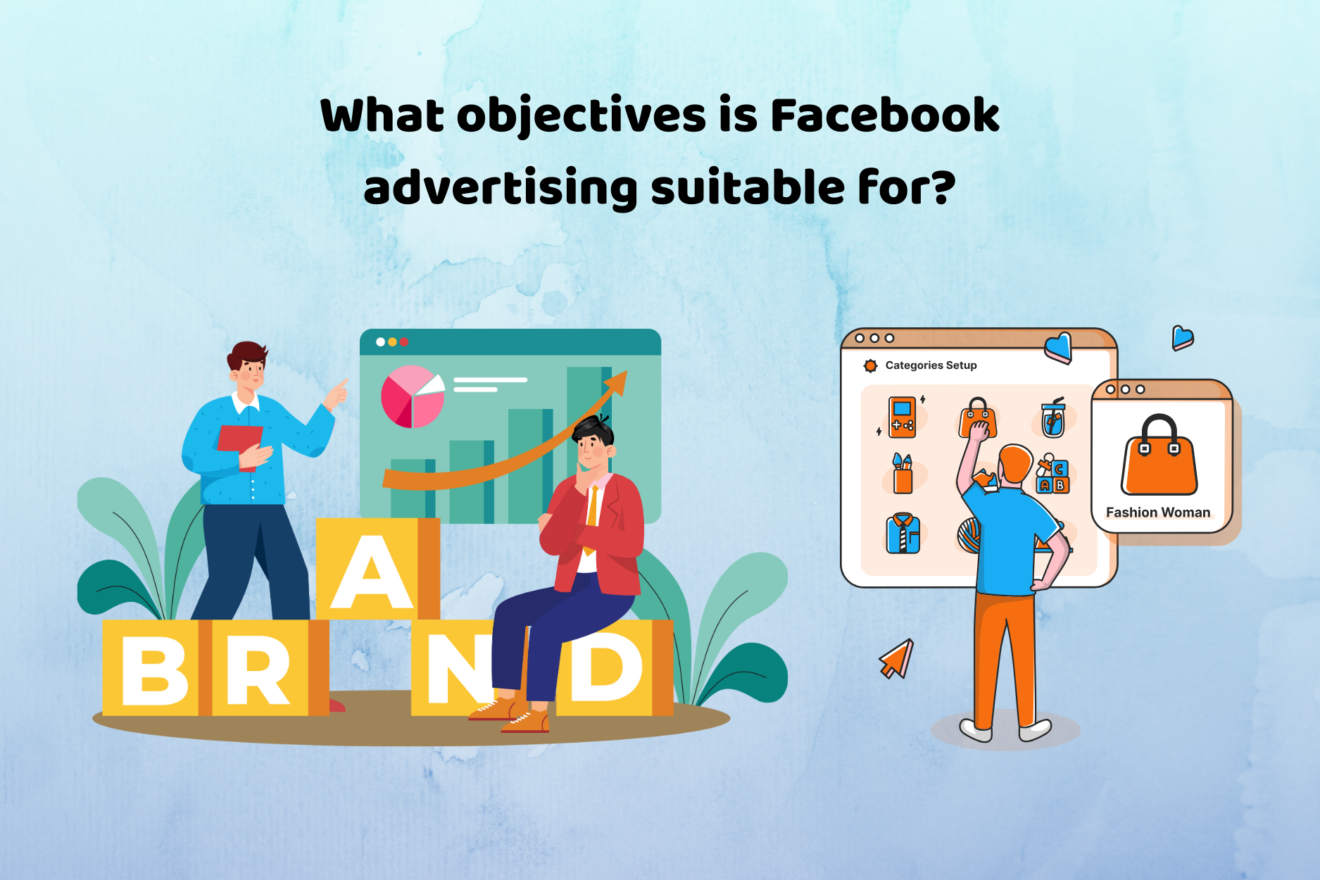 What objectives is Facebook advertising suitable for?