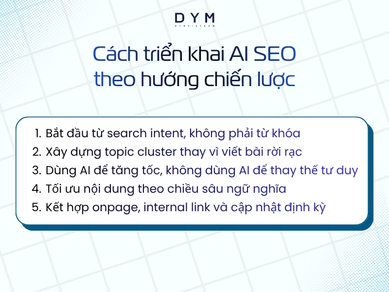 Cách triển khai AI SEO theo hướng chiến lược