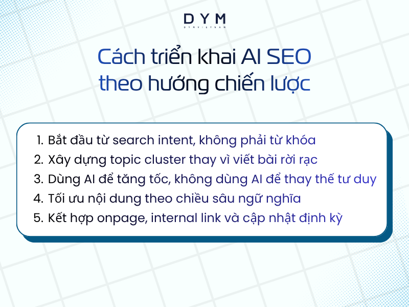 Cách triển khai AI SEO theo hướng chiến lược