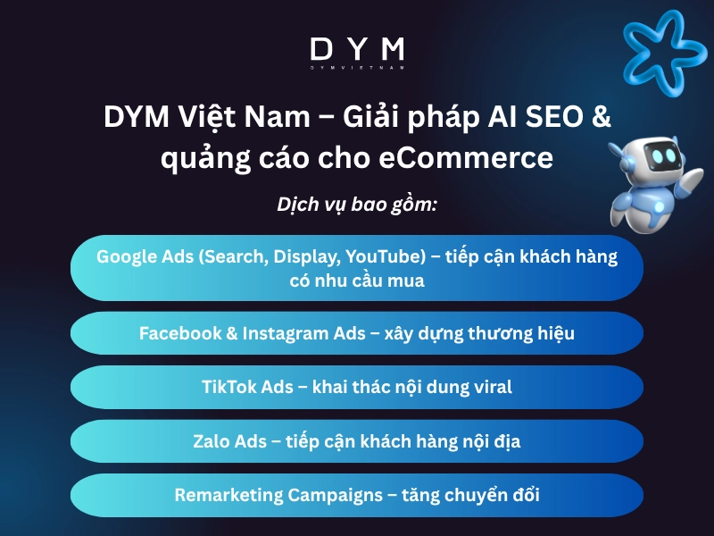 DYM Việt Nam – Giải pháp AI SEO & quảng cáo cho eCommerce