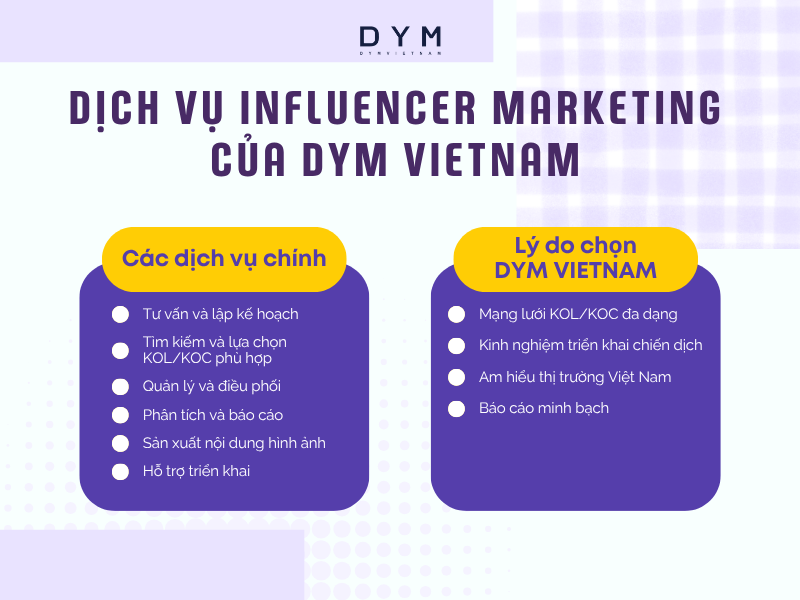 Dịch vụ Influencer Marketing của DYM VIETNAM