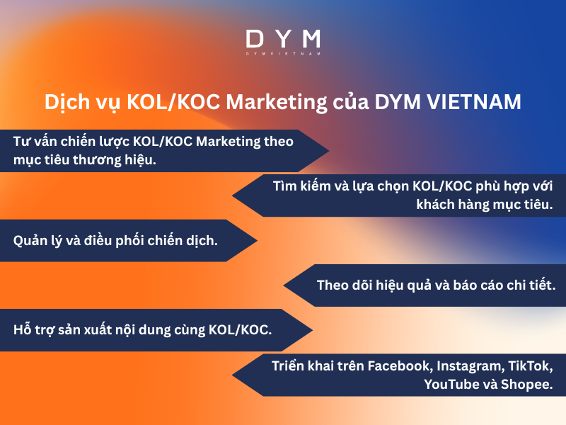 Dịch vụ KOL/KOC Marketing của DYM VIETNAM