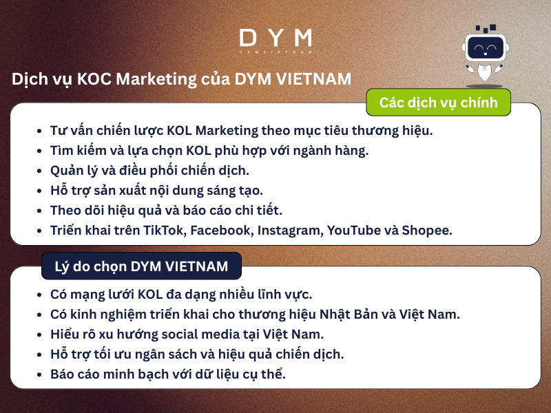 Dịch vụ KOC Marketing của DYM VIETNAM