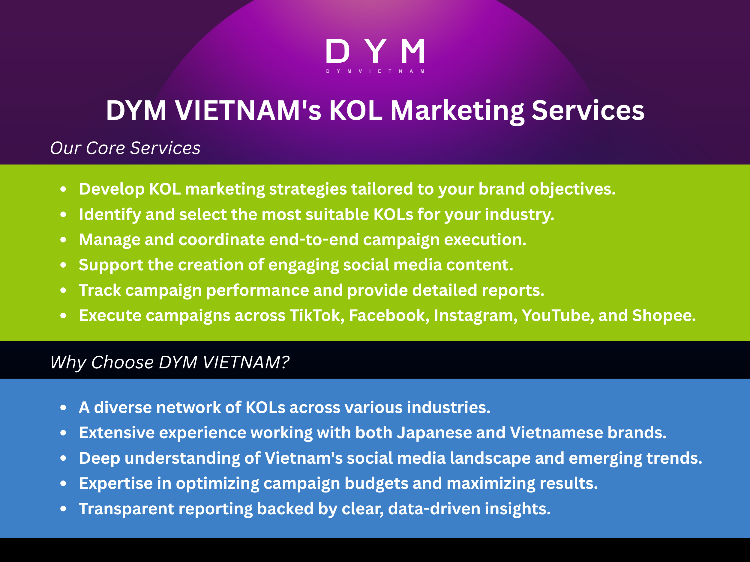 DYM VIETNAM's KOL Marketing Services