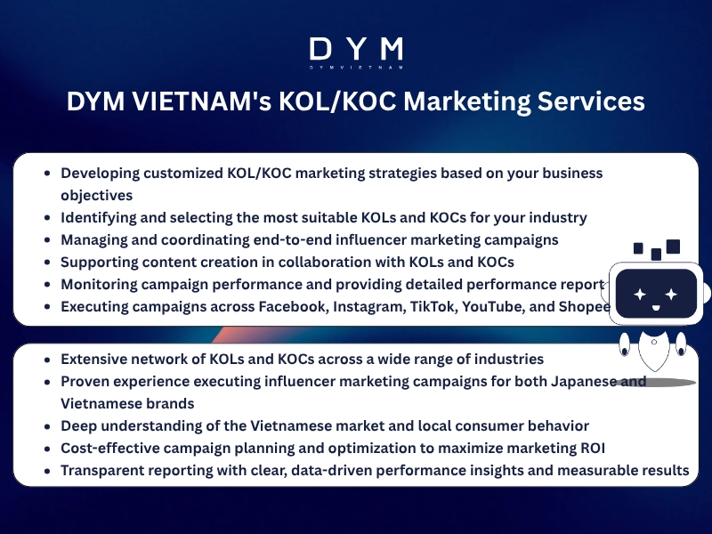 DYM VIETNAM's KOL/KOC Marketing Services