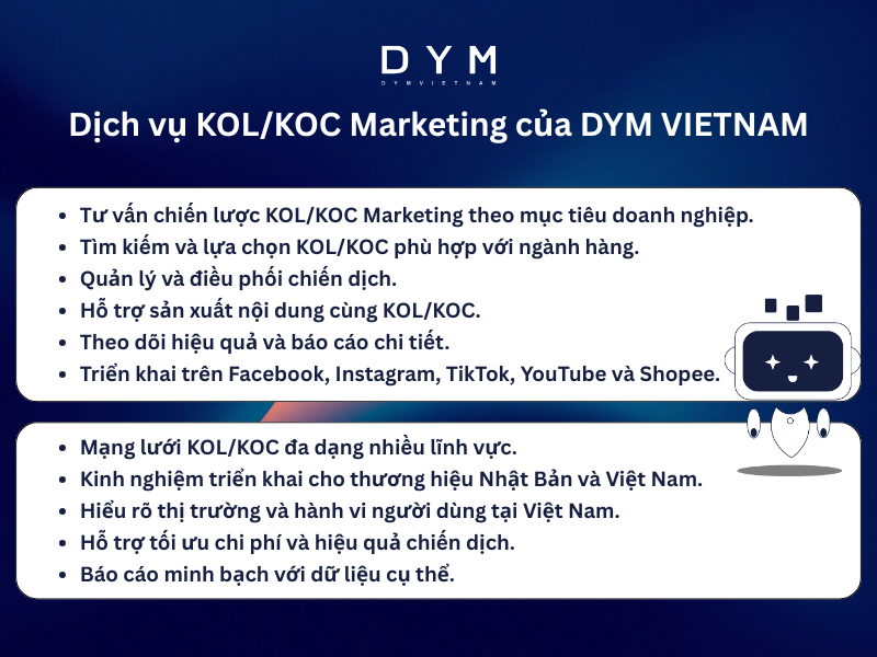 Dịch vụ KOL/KOC Marketing của DYM VIETNAM