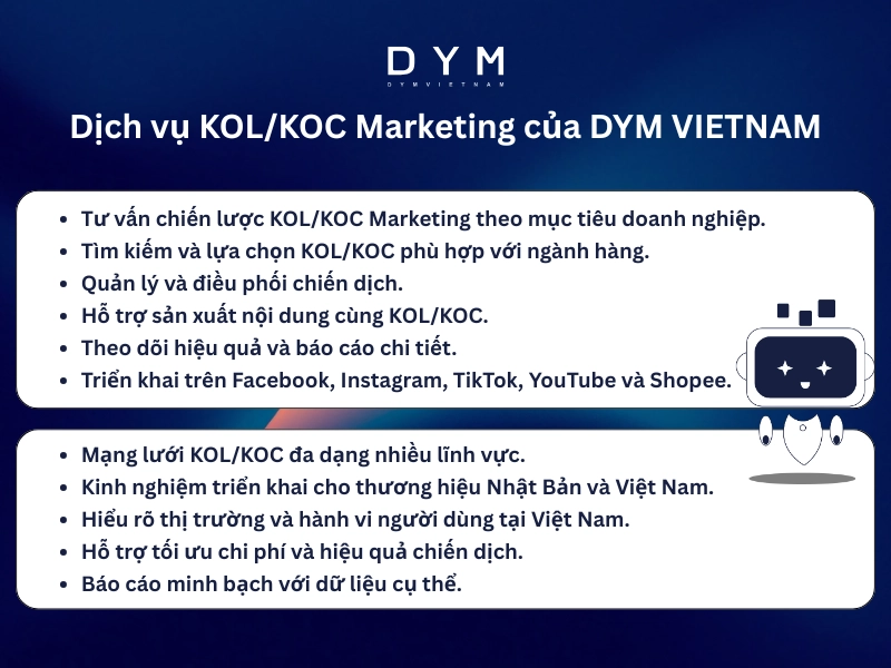 Dịch vụ KOL/KOC Marketing của DYM VIETNAM