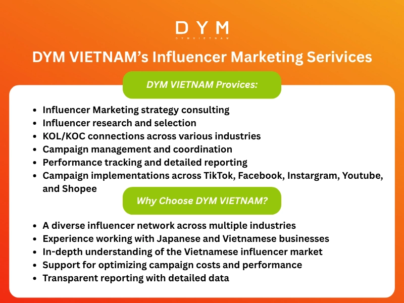 DYM VIETNAM's Influencer Marketing Services