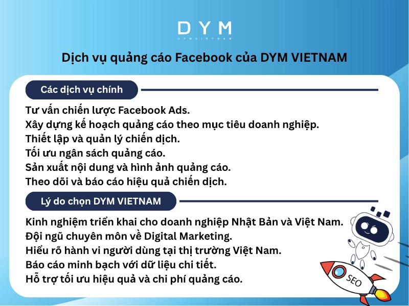 Dịch vụ quảng cáo Facebook của DYM VIETNAM